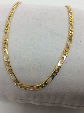 14k Yellow Real Solid Gold Figaro  Bracelet 8''   2.80mm  3.70gr